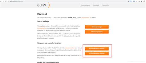 Download GLFW 3.3.4 .
